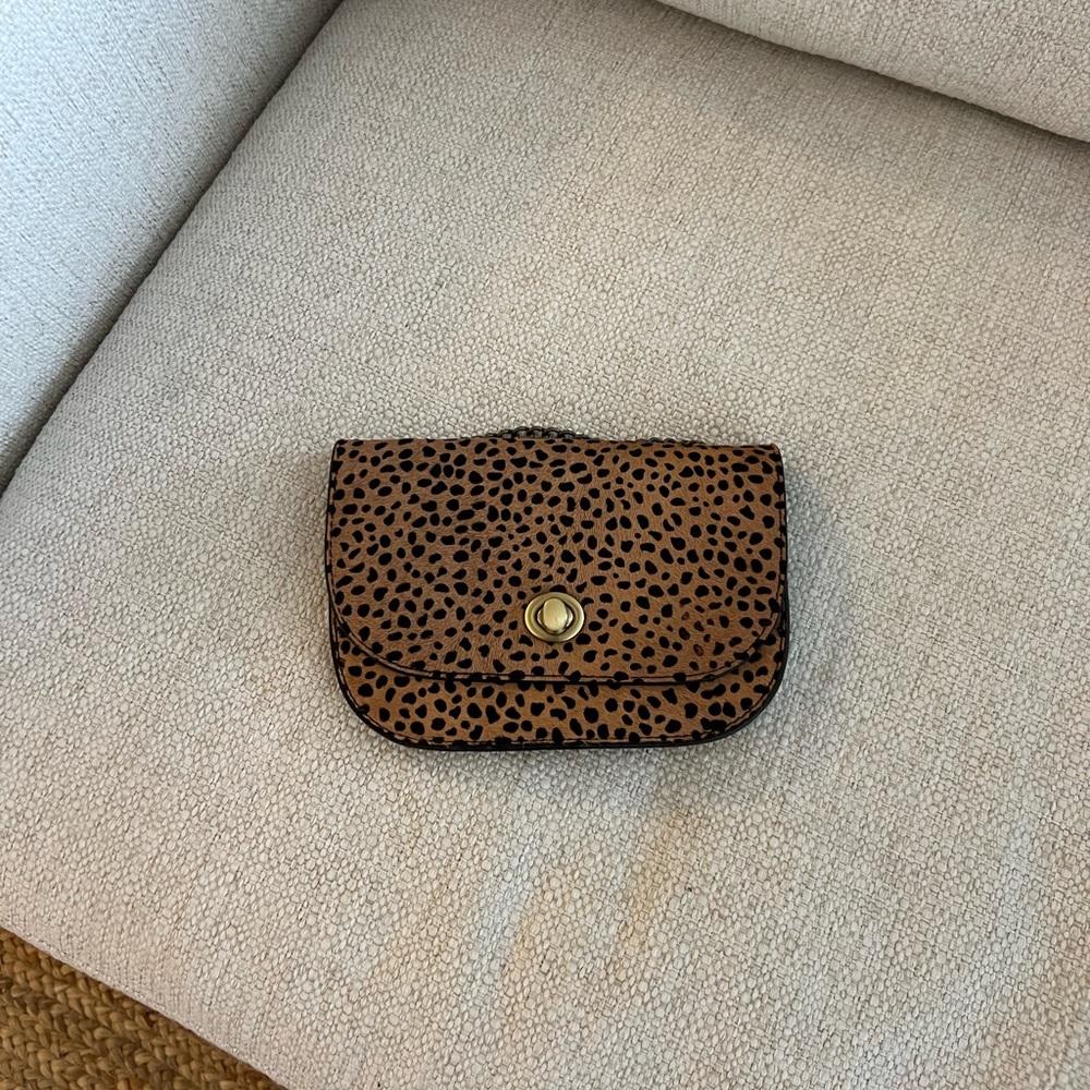 Anthropologie leopard crossbody